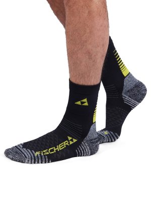 Zeķes Fischer XC Short Skisock Nordic black/yellow