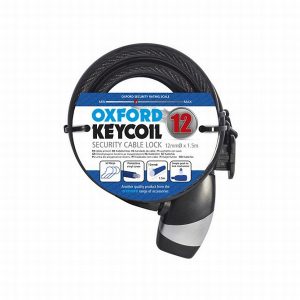 Slēdzene OXFORD Cable Lock Combi Key Coil12 Black 1.5mx12mm