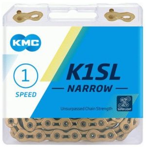 Ķēde KMC K1SL Narrow Ti-N Gold x100L